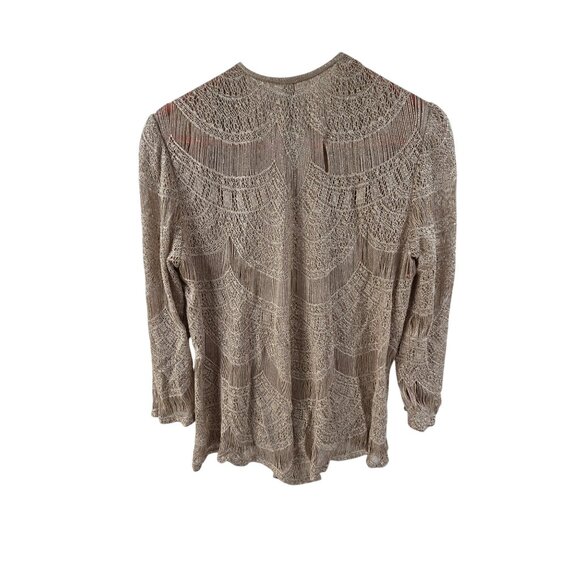 Vintage Gold Metallic Crochet 3 Piece Set: Scalloped Fringe, Size X Large Vintag - Picture 5 of 16